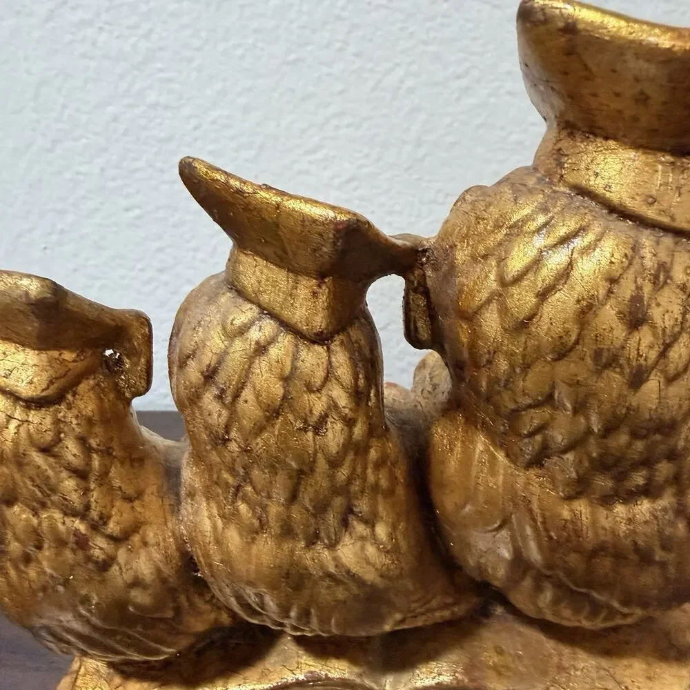 Vintage Graduate Owls Bookends Gold Marked Arnel’s Office Library Decor